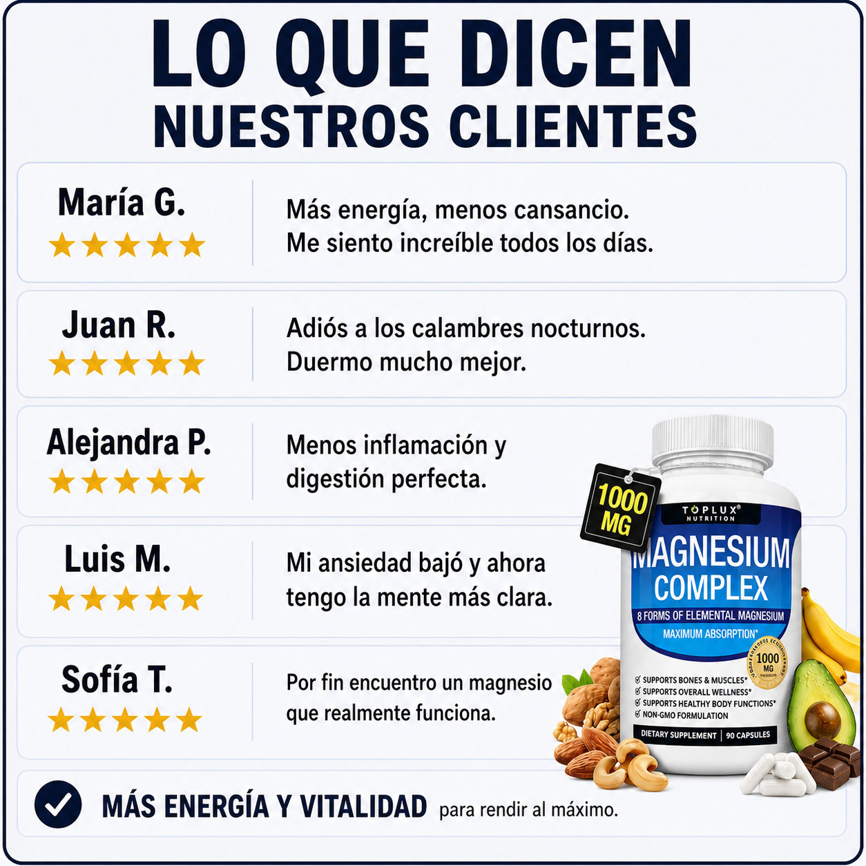 Magnesio Complex - Vitaminas para el Bienestar Diario.